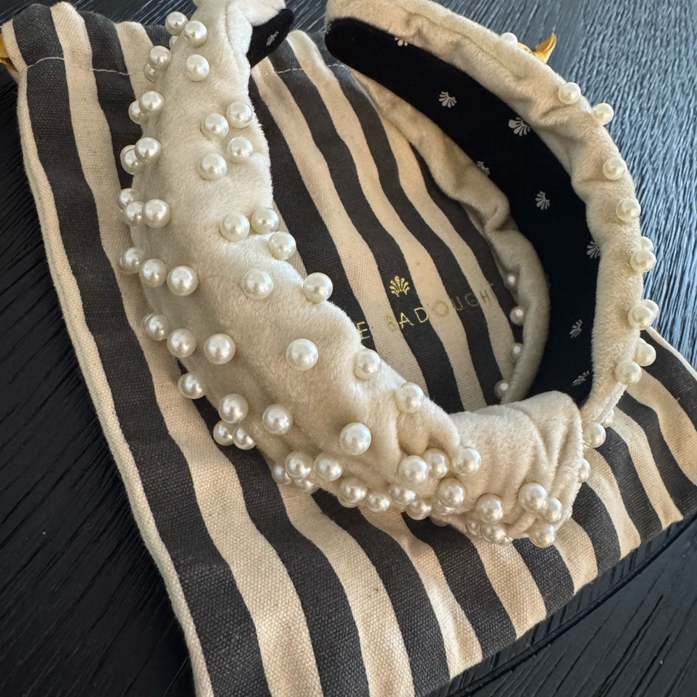 Lele Sadoughi Ivory Pearl Embellished Headband